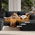 thumbnail image 2 of BELHOME 108" U-Shaped Sectional Sofa Boneless Couch, Modular Cloud Couch 50D High-Resilience Foam Compression Sofa, No Assembly Required, Corduroy Deep Seat Sofa for Living Room Apartment, 2 of 10