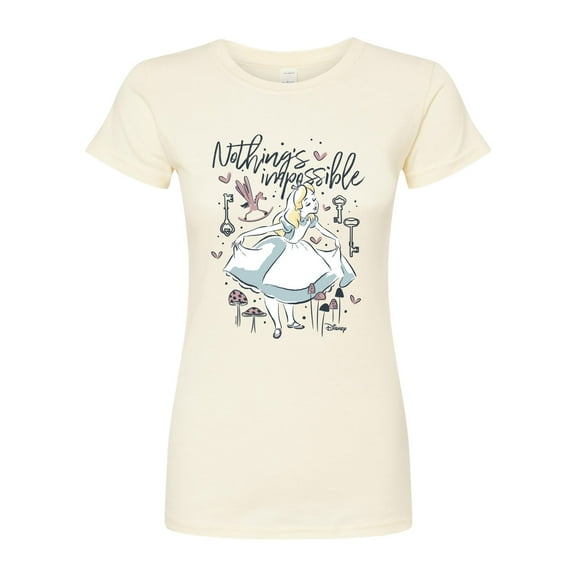 Disney - Alice In Wonderland - Nothings Impossible - Juniors Fitted Graphic T-Shirt