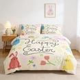 thumbnail image 6 of Alaparte Easter Festal 3 Piece Bedding Set Cartoons Rabbits And Egg Graphic Patterns 2 Pillowcases And 1 Duvet Cover Good Quality Soft Fabric Home Decor Accents Multicolor K, 6 of 6