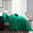 thumbnail image 5 of Blythease Oversized King Bedspread 128x120 Extra Wide, Modern & Contemporary Look, Lightweight Bedding Cover, Reversible, 5 Piece, 100% Microfiber, Green, 5 of 8