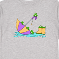 thumbnail image 4 of Inktastic Cute Frogs in a Umbrella with Boots Boys or Girls Long Sleeve Toddler T-Shirt, 4 of 5