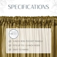 thumbnail image 4 of Elrene Home Fashions Athena Faux Silk Light Filtering Window Curtain Panel Set and Scarf Valance, 52"x84" (2 1, Gold, 4 of 7