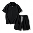 thumbnail image 5 of BVOFAR Men's Outfits 2 Piece Summer Tracksuits Casual Sports Henley Shirt and Shorts Set Drawstring Jogging Gym Workout Outfits with Pockets Black M, 5 of 8