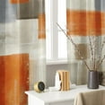 thumbnail image 6 of Orange Kitchen Curtains 63 Inch Length Abstract Window Curtains Over Sink Set of 2, Brown Beige Contemporary Curtain for Bedroom Living Room, Modern Kitchen Decor 42x63 Inch, 6 of 6