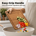 thumbnail image 5 of NULAS 4-Piece Wood Cutting Board Set, Bamboo Chopping Board for Kitchen with Holder, Juice Grooves & Easy-Grip Handles, Charcuterie Board for Chopping Meat, Vegetables & Fruits, 5 of 8