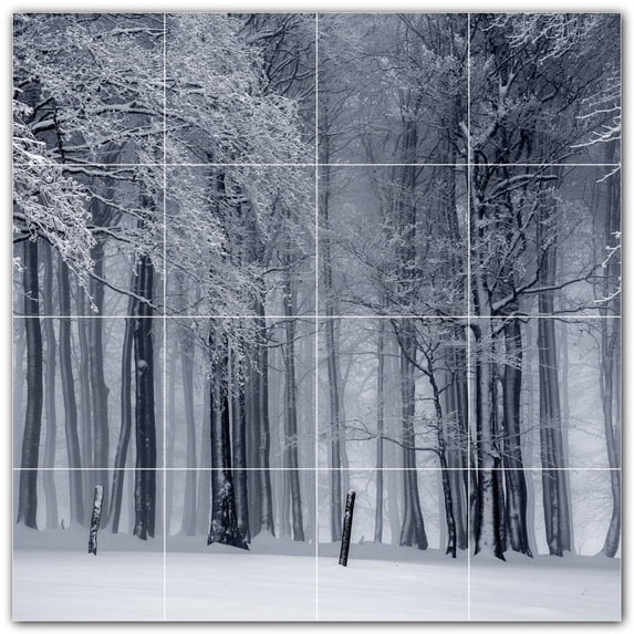 Picture-Tiles.com: Trees Ceramic Tile Wall Mural WAL501037-44L. 32"W x 32"H using (16) 8" x 8" Ceramic Tiles-Satin Finish