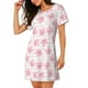 thumbnail image 2 of Disketp Cartoon Pig para Camisón Corto de Manga Corta para Mujeres, Camisón Cómodo con Escote Redondo, Bonito y Confortable, 2 of 6