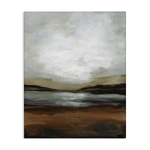 Stupell Industries Copper Creek Landscape Abstract Painting Wrapped Canvas Art Print Wall Art, 36 x 48