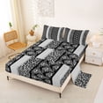thumbnail image 2 of Erosebridal Teens Polka Dots Leopard Print Full Size Sheets 4-Piece,Bohemian Damask Bed Sheets For Boys Girls,Black Grey, 2 of 5