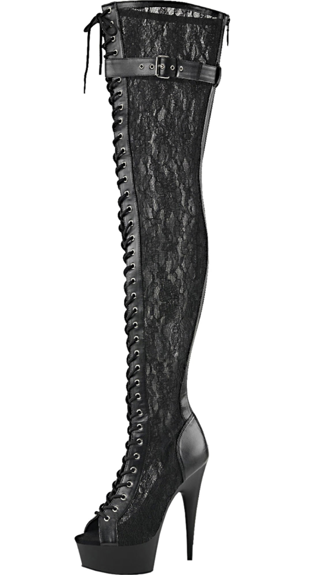 thigh high boots 6 inch heels