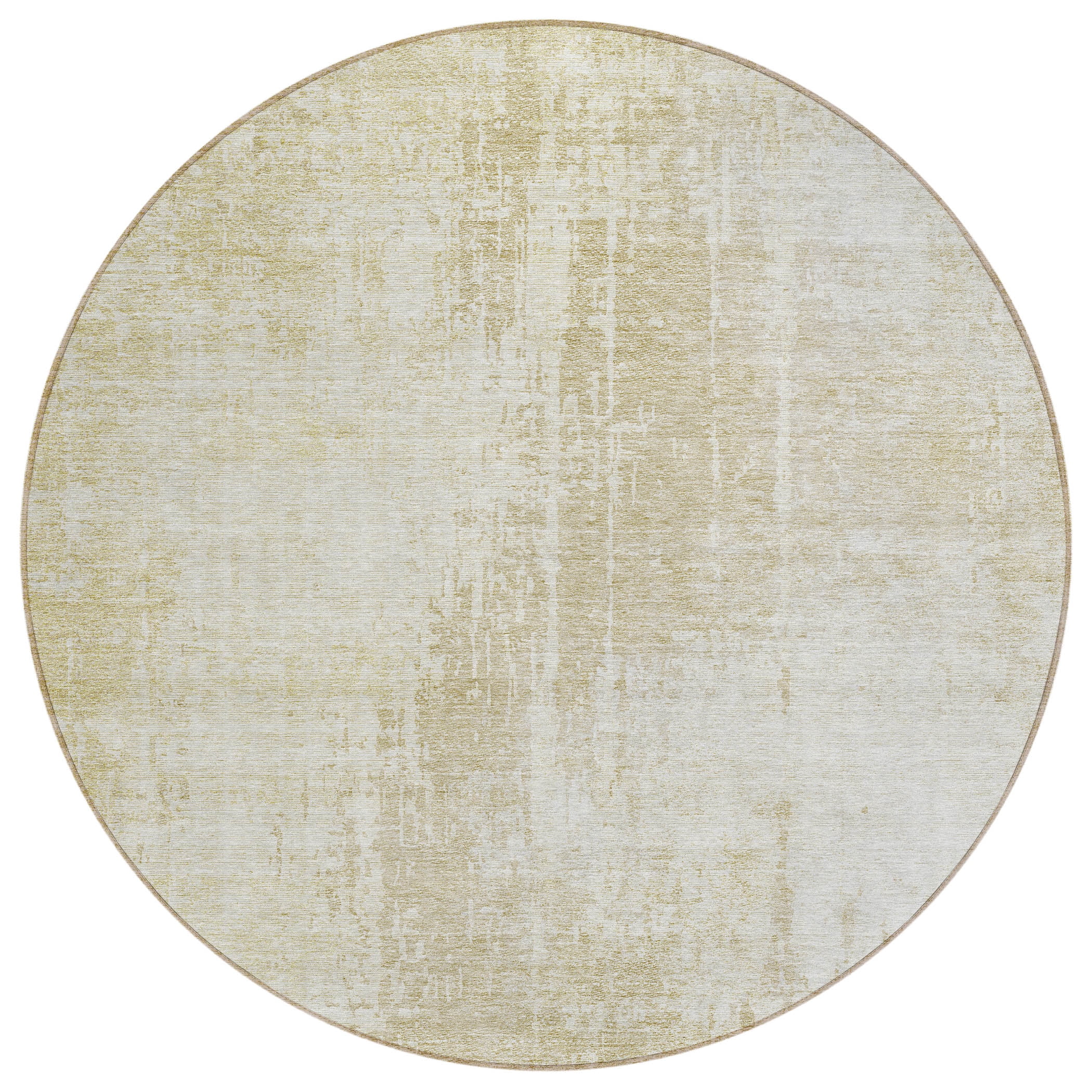 Addison Rugs Chantille Indoor/Outdoor Transitional Modern Beige Washable Round Rug, 8' x 8'