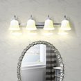 thumbnail image 4 of Costway 4-Light Bath Light LED Brushed Nickel Vanity w/ Alabaster Glass Dimmable, 4 of 10