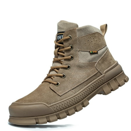 

Men‘s Suede Vamp Work Shoes Steel Toe Puncture Proof Work Safety Shoes Industrial Construction Boots Fall & Winter
