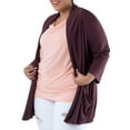 thumbnail image 2 of Wright's Women's Plus Size 3/4" Sleeve Draped Open Front Jersey Pocket Cardigan, 1X-5X, 2 of 6