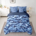 thumbnail image 2 of Castle Fairy Blue Camo Bedding Comforter Set 7 Pieces for Kids Children Teens,Plaid Camouflage Full Bedding Set Lightweight,Abstract Geometric Fitted Sheet Flat Sheet,Super Cozy Room Decor, 2 of 8
