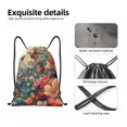thumbnail image 4 of Xecao Butterflies In Blooming Garden Pattern Sports Drawstring Backpack - String Swim Gym Bag with Wet Proof Pocket for Women&Men-Medium, 4 of 6