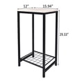 thumbnail image 4 of End Tables, Side Tables with Storage Shelf, Industrial Side Table Nightstand with Durable Metal Frame Coffee Table with Mesh Shelves for Living Room, 4 of 6