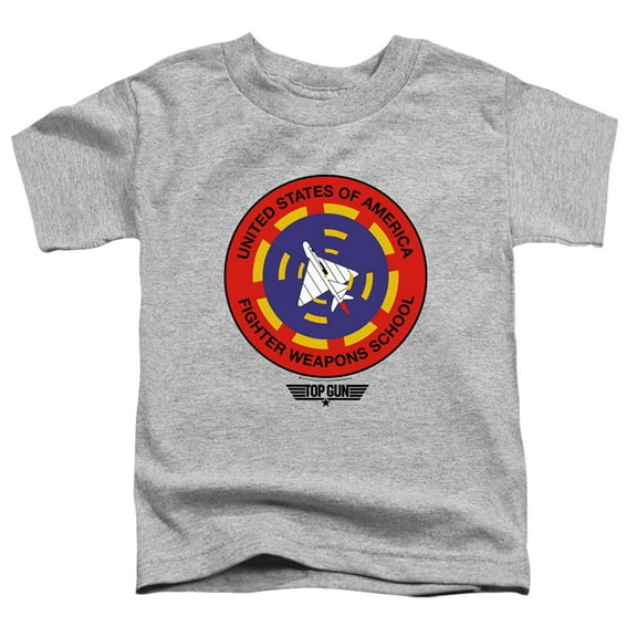 Top Gun Fighter Weapons School Unisex Toddler T Shirt for Boys and Girls, Athletic Heather, Medium (3T)