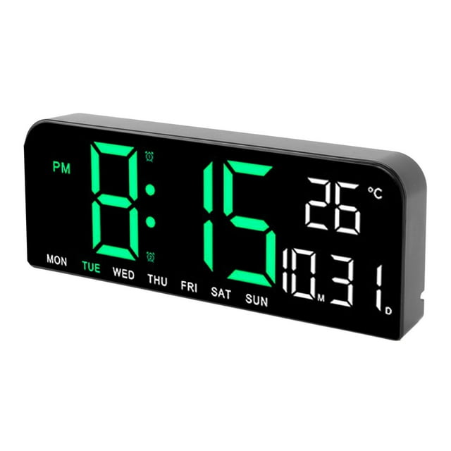Reloj Despertador Digital Con Pantalla LED Grande Con Visualización De Temperatura, Fecha Y Semana, Brillo Ajustable, Alarmas Duales Y Función De Sincronización