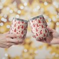 thumbnail image 2 of 12oz Stemless Wine Tumblers Red Christmas Tree Pattern Vacuum Insulated Stainless Steel Travel Tumbler Cups Mug with Lid and Straw for Champaign,Cocktail,Beer with Cleaning Brush, 2 of 5