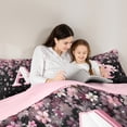 thumbnail image 5 of Manfei Girls Pink Monogrammed Bedding Comforter Set 2pcs, Personalized Letter A Twin Comforter Sets, Kawaii Axolotl Cherry Blossoms Bedding Set, Super Cozy Room Decor, 5 of 8