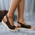 thumbnail image 2 of Modisza Low Wedge Sandals for Women Slingback Comfortable Walking Slip on Summer Shoes with Arch Support Outdoor Casual Sandal size 9 Black, 2 of 7
