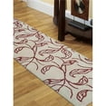 thumbnail image 1 of 2 ft. 6 in. x 8 ft. Floral Hand Tufted Woolen Runner Area Rug, Cream & Red, 1 of 1