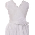 thumbnail image 2 of Flower Girl Dress Curly V-Neck White Embroidery AllOver for Big Girl White 14 JKS.2066, 2 of 5