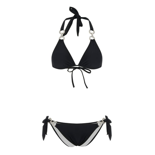 Mujer Cómodo Sólido Con Almohadilla En El Pecho Sin Aros Bikini Correa De Encaje Traje De Baño Dividido OAVQHLG3B Store lin121212