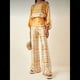 thumbnail image 4 of Conjunto de Dos Piezas Holgado de Otoño para Mujer, con Hombros Descubiertos, Estampado, Larga, Informal, para Salir, Pantalones Anchos Amarillo L, 4 of 6