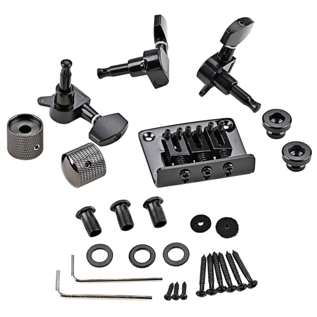OUNONA 1Set Guitar Luthier Accessory Kit for 3 String Guitars with Metal Control Knob and Strap Locks