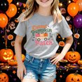 thumbnail image 2 of IWRICH Girls Cutest Pumpkins in the Patch T-Shirt Halloween Short Sleeve Crew Neck Tees,Size 2-13 Years Grey 110, 2 of 4