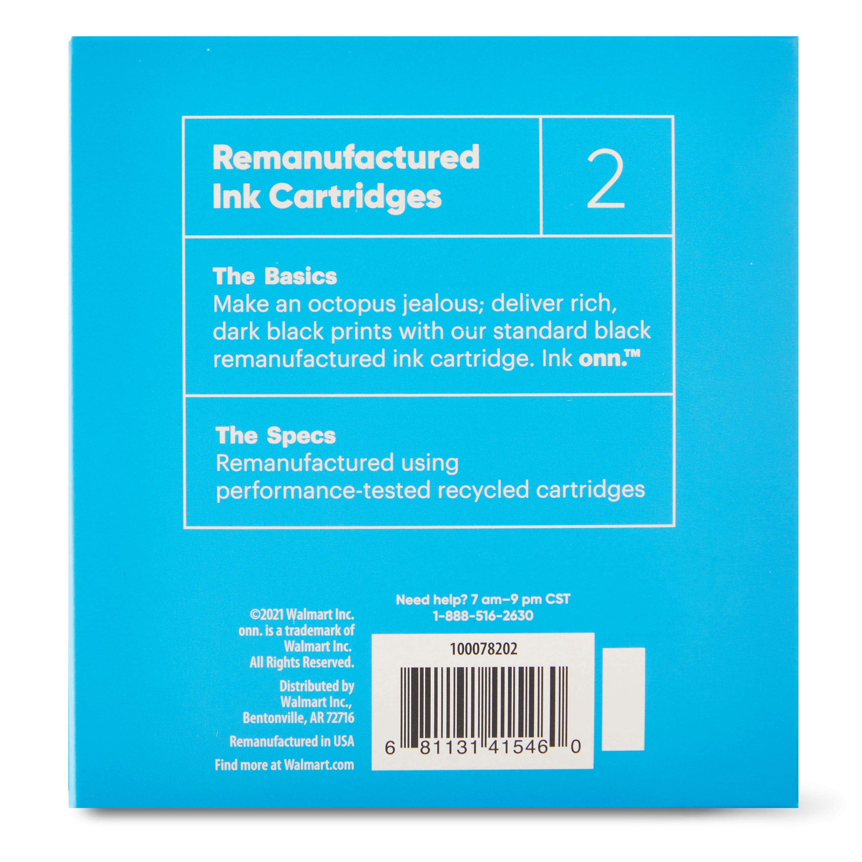 Remanufactured onn Ink Cartridges, HP 952XL Black, 2 Cartridges