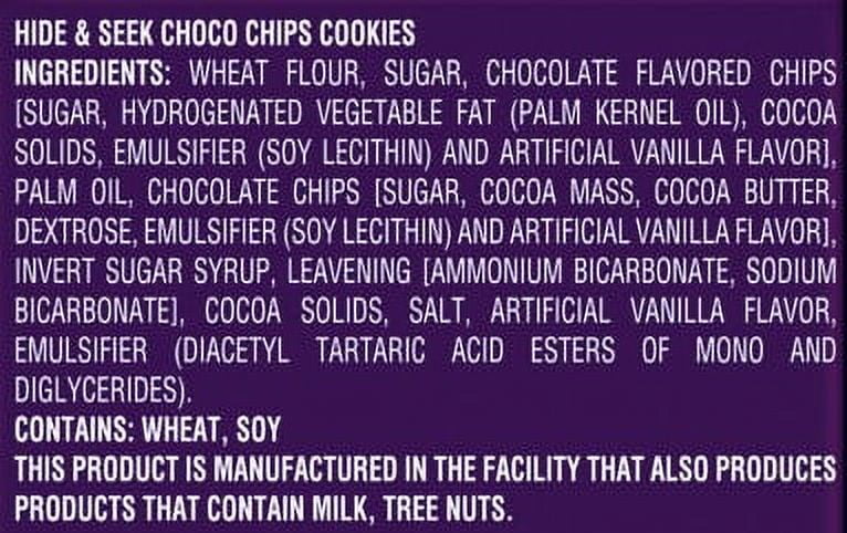 (4 pack) Parle Hide & Seek Chocolate Chip Cookies, 17.45 oz, 6 count Pack