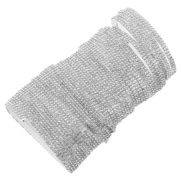 HONMEET White Plastic Rhinestone Ribbon Self-Adhesive Trim for Home Decor Crafts and Projects