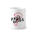 thumbnail image 1 of Question Hug Request Socializing Toothbrush Pen Holder Mug Cerac Stand Pencil Cup, 1 of 2