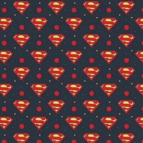 DC Justice League Jr Superman Logo Cotton Fabric