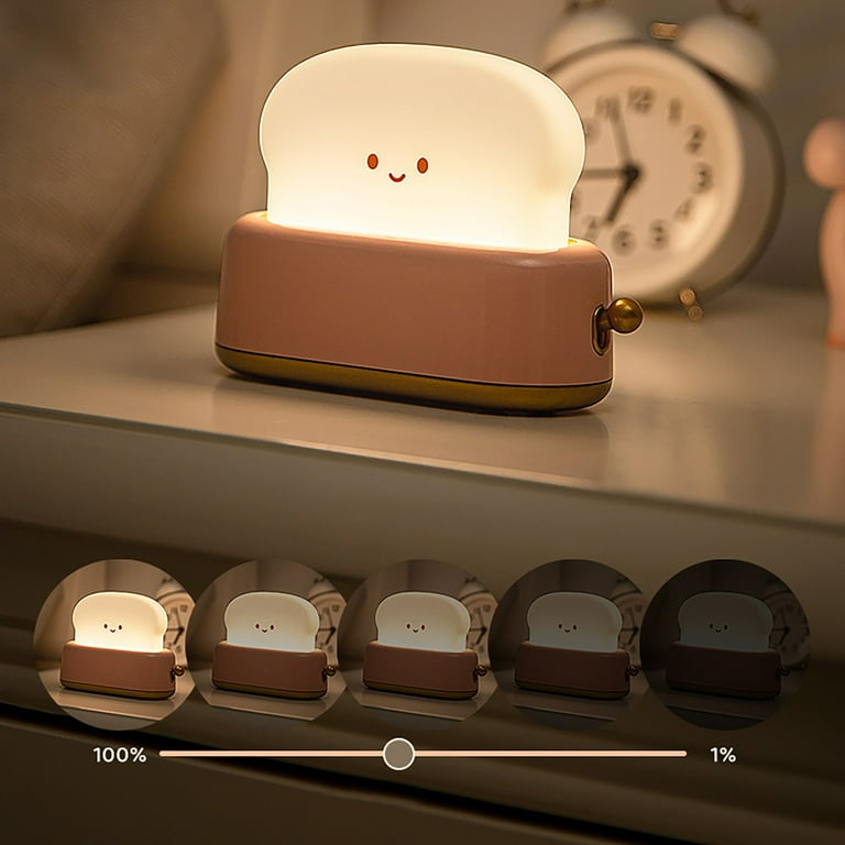 Bread Toast Lamp Cute Dorm Room Decor Night Light with Timer,Cute Bread led  Portable and Rechargeable Bedroom Bedside Sleep Lamp，Desk Lamp for Kids