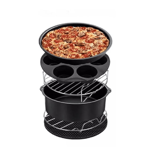 Juego De 17 Accesorios Universales P/freidora De Aire D/8 In NEGRO