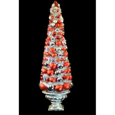 Christmas at Winterland WL-BTR-36.5-RE/SLV 3 Foot Red and Silver Ornament Christ