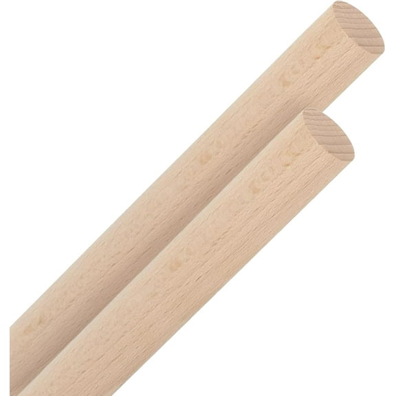 1" x 36" Wooden Dowel Rods Set - 2 Pack Birch Natural Long Hardwood Dowels for Railings, Supports, Garden Structures - Sanded Smooth - Versatile for Woodworking, Furniture, Decor, DIY Projects