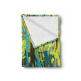 thumbnail image 2 of Fine Art Soft Flannel Fleece Blanket, Forest with Trees Vibrant Toned Leaves Digital Colored Woodland Exotic Style Print, Cozy Plush for Indoor and Outdoor Use, 60" x 80", Multicolor, by Ambesonne, 2 of 5