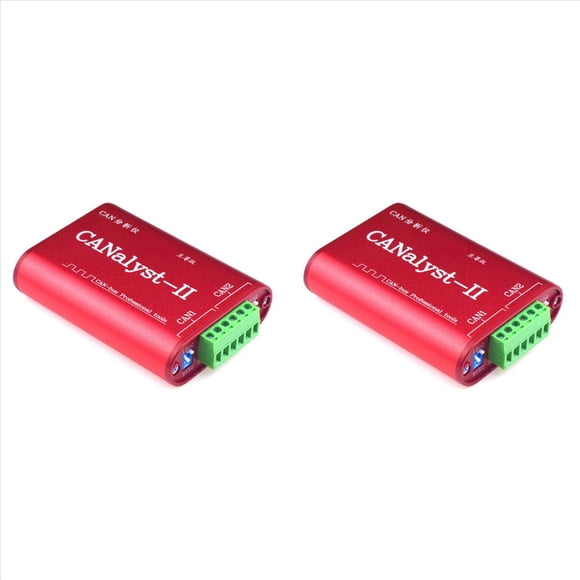 2X CAN Analyzer CANOpen J1939 USBCAN-2II Converter Compatible with ZLG USB to CAN USBalyst-II,2 x CAN analyzer 2 x USB cable,Red