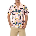 thumbnail image 1 of Unique Bargains Men's Summer Shirts Short Sleeve Irregular Geometric Button Down Shirt, 1 of 5