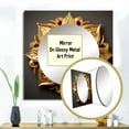 thumbnail image 3 of Designart "Abstract Golden Sunflower Glamour II" Sunflower Square Mirror For Wall Decor - Large Gold Square Mirror Printed Wall Decor - Traditional Square Living Room Mirror, 3 of 5
