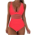 thumbnail image 2 of LEBONYARD Minimalist One-Piece Sleeveless Swimsuit:Simple & Chic,Fashion Women's Sleeveless Solid Bikini Set Swimsuit Push-Up Padded Swimwear Swimsuit Beachwear Hot Pink S, 2 of 4