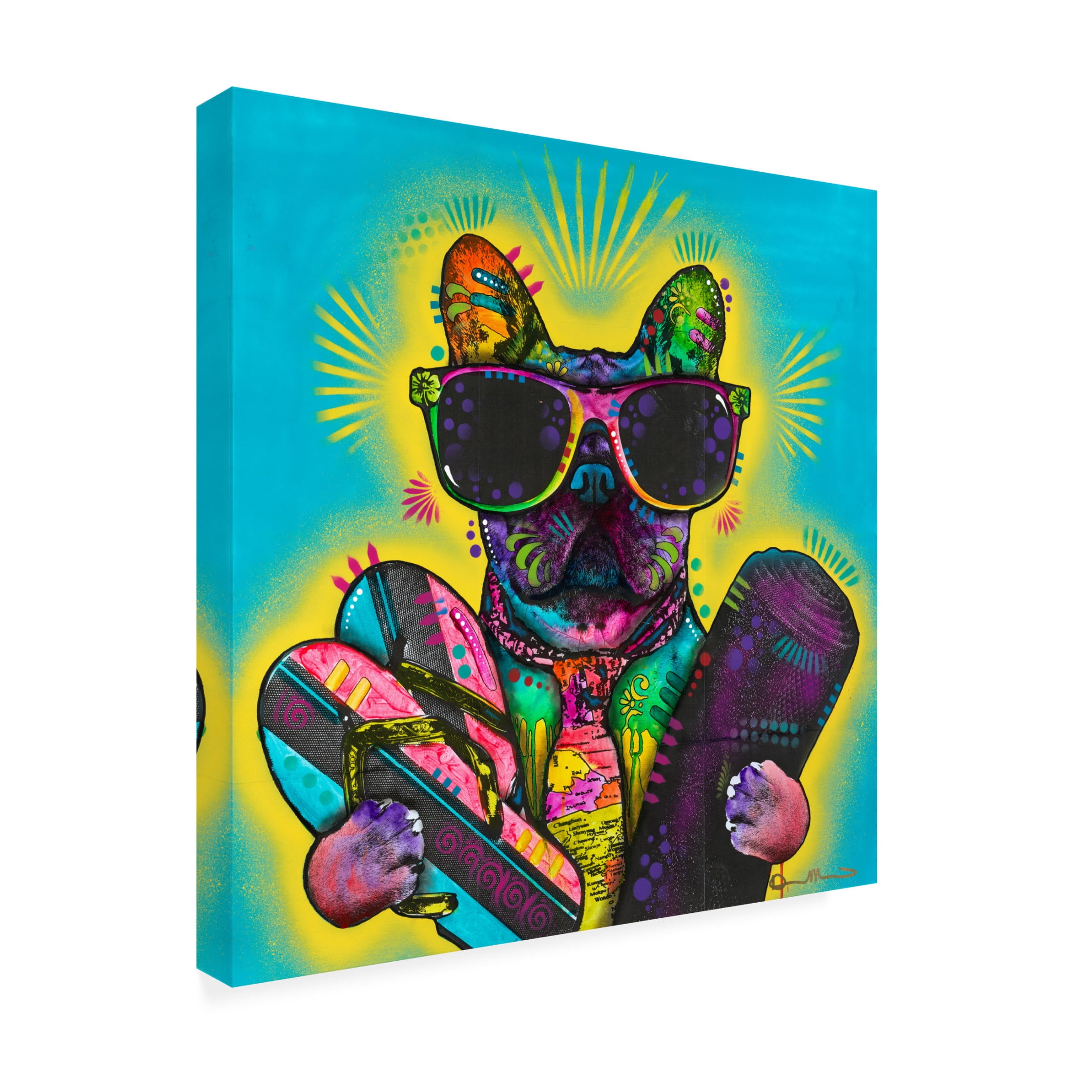 Canvas Wall Art - Dean Russo 'Cool Pup 1' Wall Art for Living Room, Bedroom, or Office Décor by Trademark Fine Art - 24 x 24 Inches