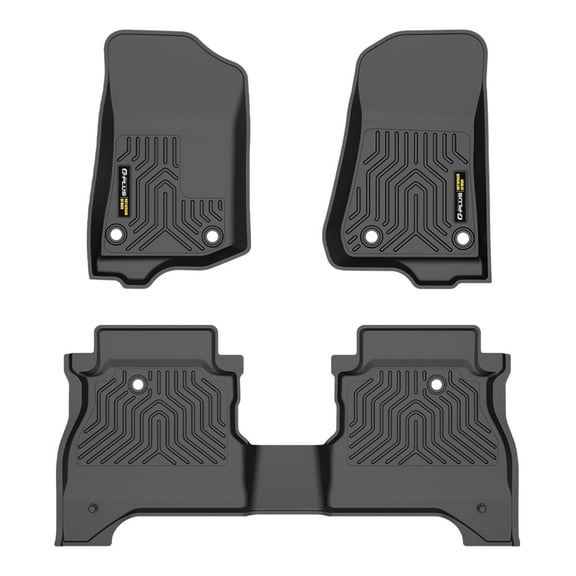 All Weather TPE Floor Mats Protection 1st & 2nd Row Full Set Floor Liners Black Fit For 2020-2024 Jeep Gladiator