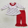 thumbnail image 4 of Venta al por mayor, conjunto de Navidad para niños pequeños, camisa de manga larga, Tops, traje de cangrejo para niños, pantalones a juego para bebé (niño o niña), ropa roja, 4 of 4