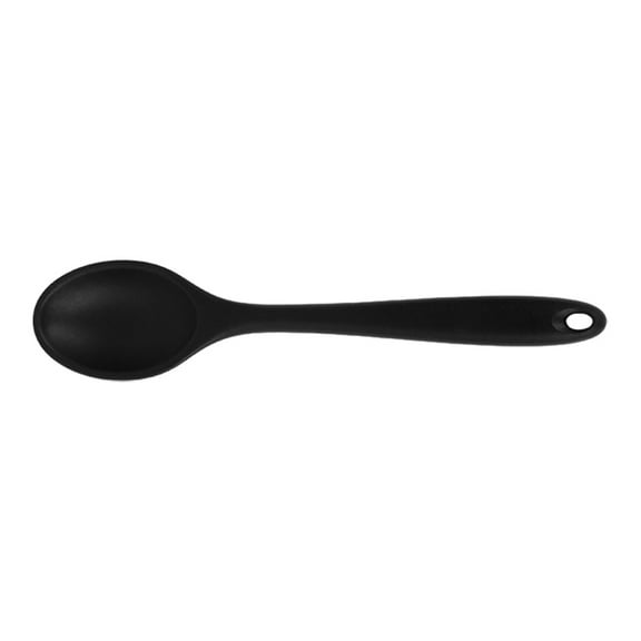 TABLZONE Black Silicone Cooking Spoon Mixing Spoon for Kitchen Cooking and Food Preparation